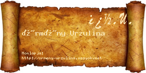 Örmény Urzulina névjegykártya
